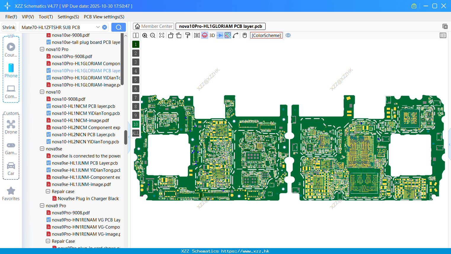 Huawei Nova10Pro-HL1GLORIAM PCB Layer